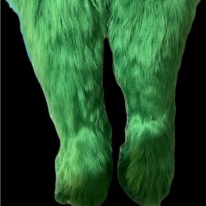 Vibrant Green Faux Fur knee-Boots